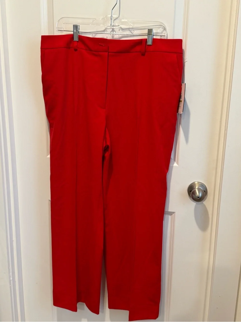 Halston Heritage Red High Rise Straight-Leg Pants NWT Size 14